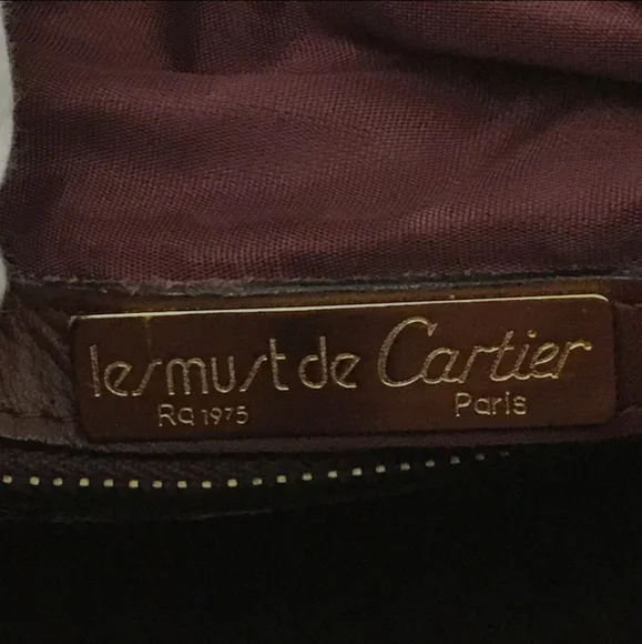Vintage Must de Cartier 1975 Leather Boston Travel Hand Bag Bordeaux/3AD2295 - Picture 9 of 9